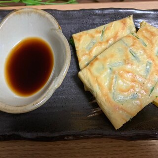 混ぜて焼くだけ✨玉子焼き器DE簡単チヂミ♫